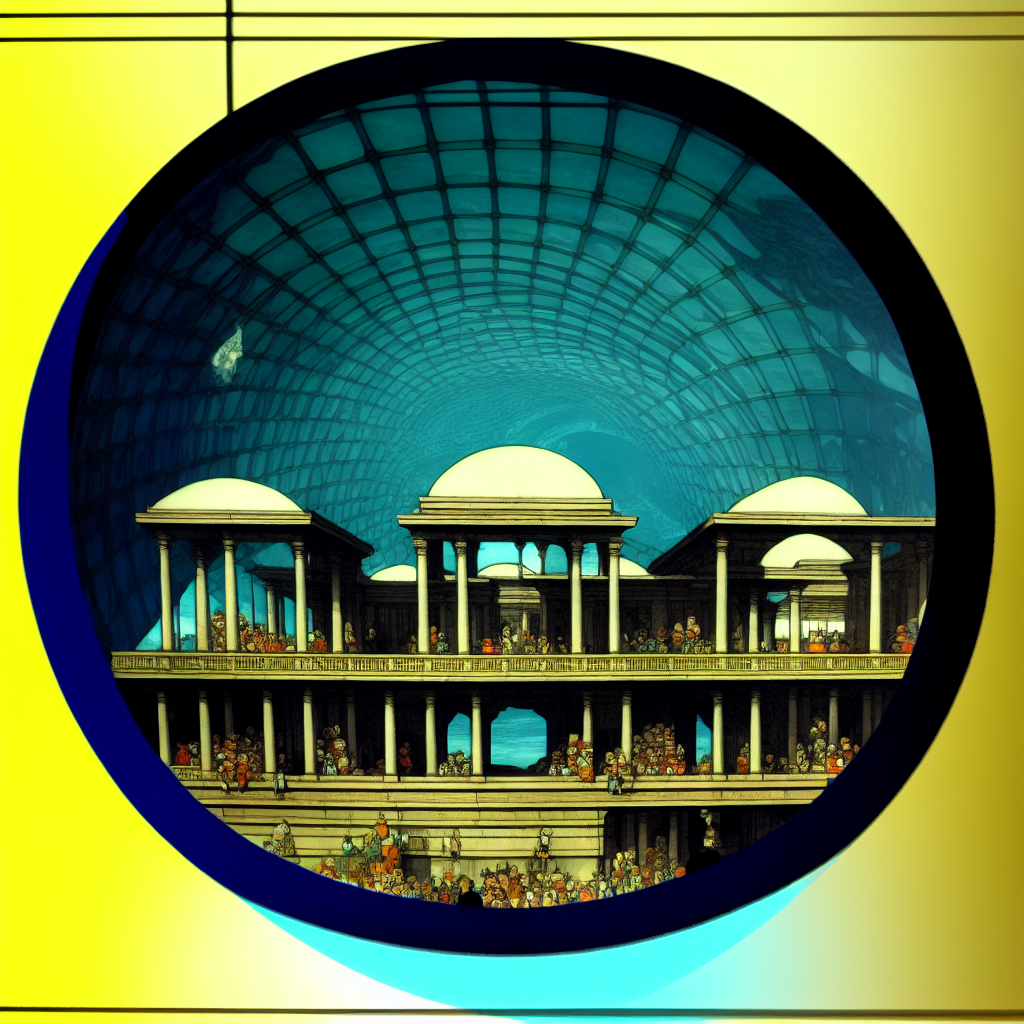 Cameo Glass of beautifull trainstation full of passengers and trains piranesi little nemo style .png mc escher in the style of an engraving by gustave dore  Kurt Hielscher .png